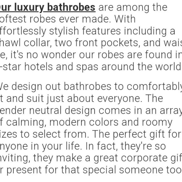 - Jennifer Adams Home luxury micro fiber ivory bathrobe unisex size L - Picture 9 of 11